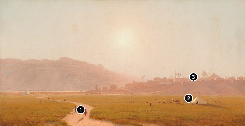 Annotated details from Siout, Egypt by Sanford Robinson Gifford